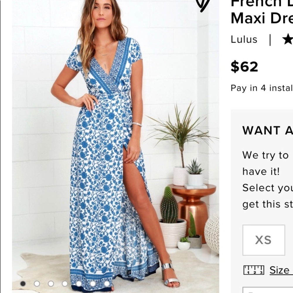 NWOT Lulu’s Floral Print Wrap Maxi Dress